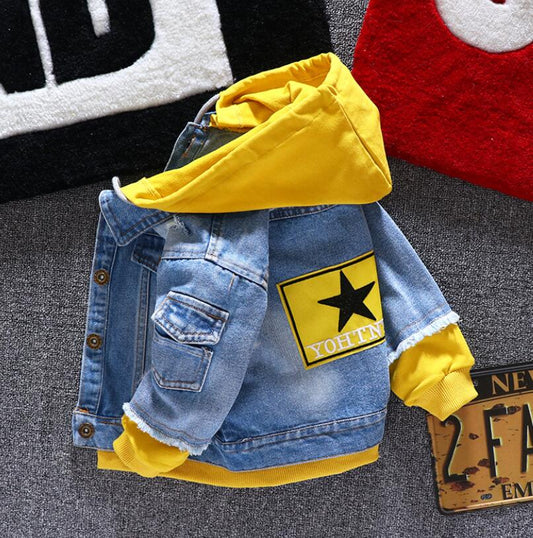 Boy Denim Jackets kids jeans coat Children Outerwear clothing Spring Autumn boy hooded sport Clothes For 1-6T kids