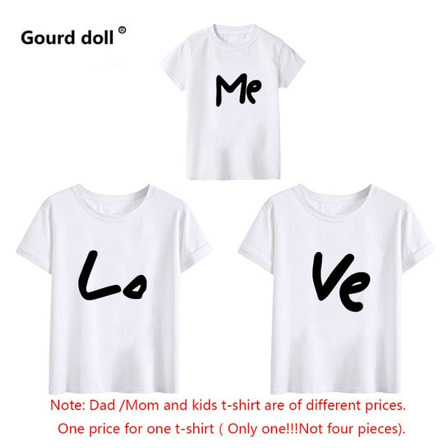 family matching clothes mother father daughter son kids baby T-shirt Parent-child Red Letter Print T-shirt Short Sleeve Tops