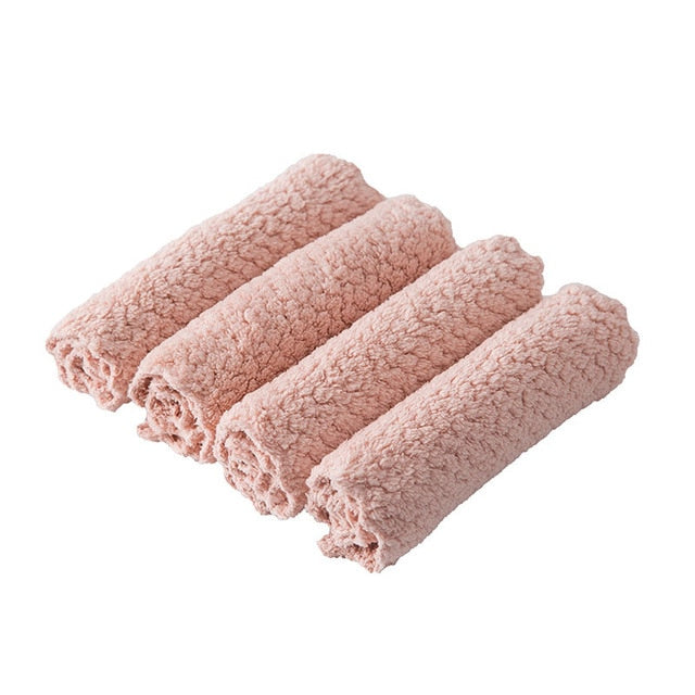 Soft Microfiber Kitchen Towels Super Absorbent Dish Cloth Anti-grease Wipping Rags Non Stick Oil Household Cleaning Towel