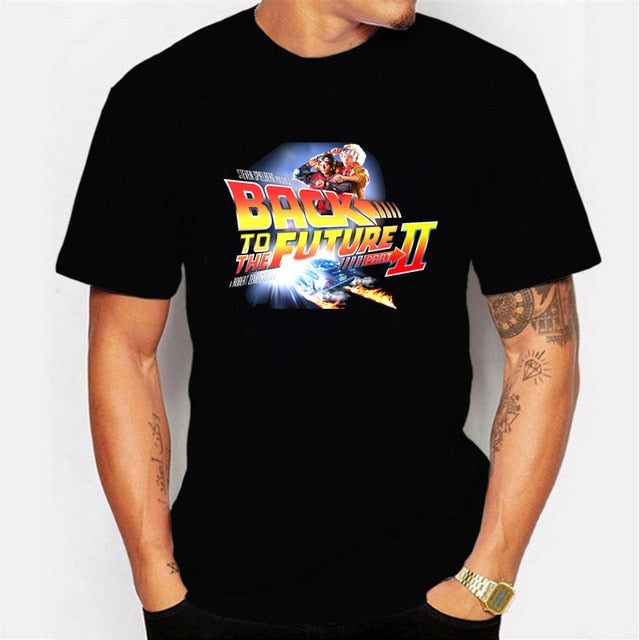 Back To The Future Tshirt Luminous T Shirt camiseta Summer Short Sleeve T Shirts back to future Tee Tops Streetwear T-shirts 4XL