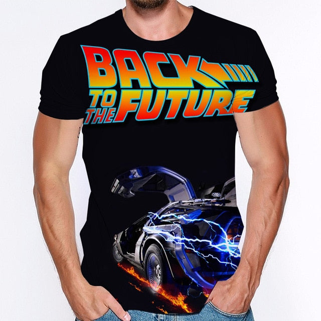 Back To The Future Tshirt Luminous T Shirt camiseta Summer Short Sleeve T Shirts back to future Tee Tops Streetwear T-shirts 4XL