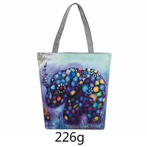 Miyahouse Floral Printed Handbag Women Shoulder Bag Canvas Summer Beach Bag Daily Use Female Shopping Bag Lady