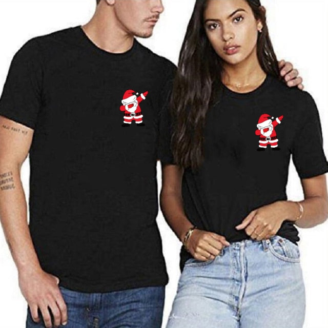 Couple T-shirt Summer Couple LOVE Printed Clothes Couple Tshirt Christmas Casual Cotton Short Sleeve Tees Brand Loose Couple Top