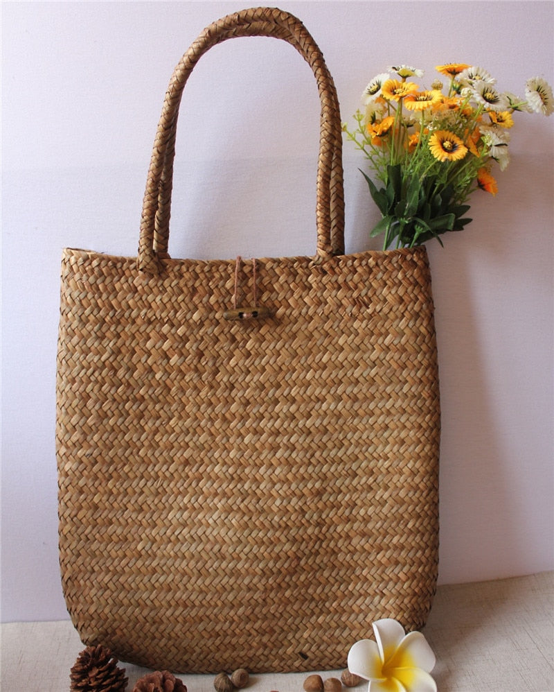 Fashion Women Summer Straw Large Tote Bag Beach Casual Shoulder Bag Handbag Handmade Basket Storage Shopping bag