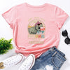 Summer Cotton Women T Shirt  5XL Plus Size Dinosaur Letters Print Short Sleeve Graphic Tee Tops Casual O-Neck Female TShirt
