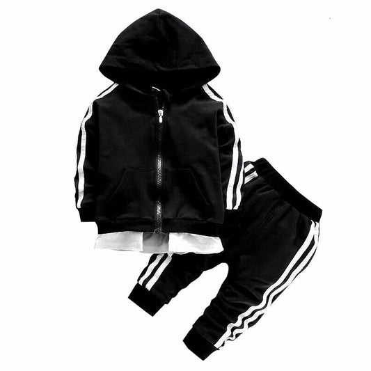 2021 Spring Baby Casual Tracksuit Children Boy Girl Cotton Zipper Jacket Pants 2Pcs/Sets Kids  Sport Suit Infant Clothing