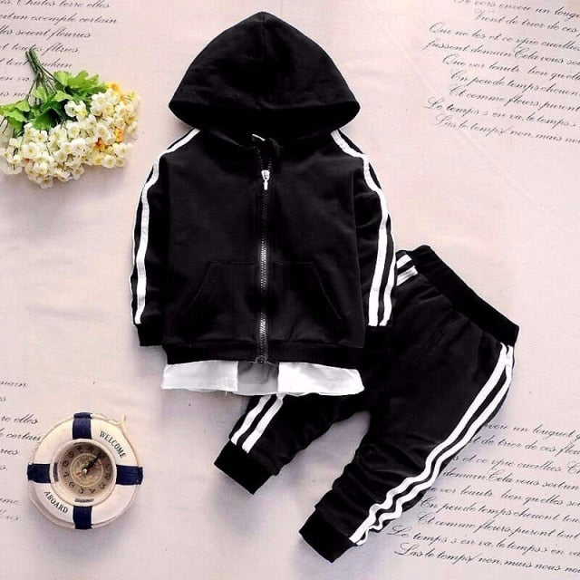 2021 Spring Baby Casual Tracksuit Children Boy Girl Cotton Zipper Jacket Pants 2Pcs/Sets Kids  Sport Suit Infant Clothing