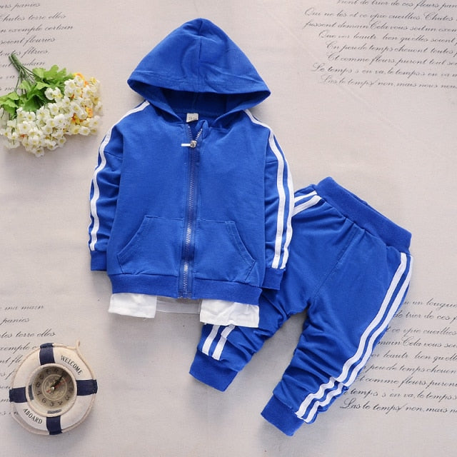 2021 Spring Baby Casual Tracksuit Children Boy Girl Cotton Zipper Jacket Pants 2Pcs/Sets Kids  Sport Suit Infant Clothing