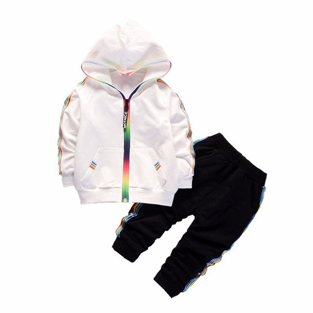 2021 Spring Baby Casual Tracksuit Children Boy Girl Cotton Zipper Jacket Pants 2Pcs/Sets Kids  Sport Suit Infant Clothing