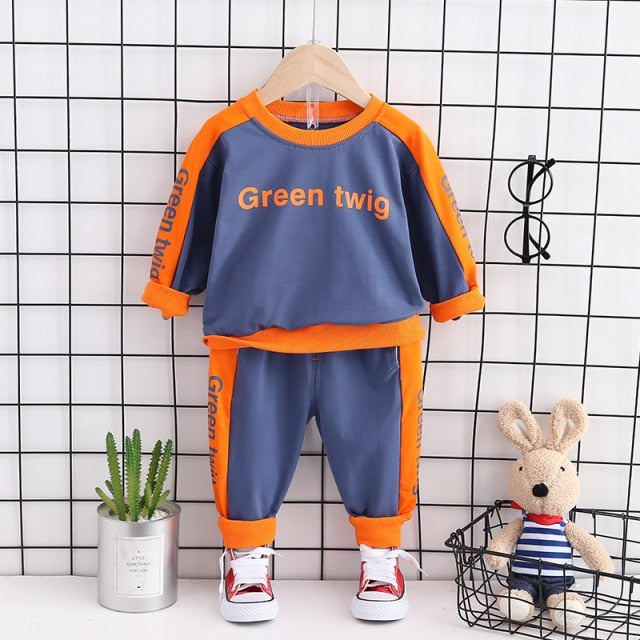 2021 Spring Baby Casual Tracksuit Children Boy Girl Cotton Zipper Jacket Pants 2Pcs/Sets Kids  Sport Suit Infant Clothing