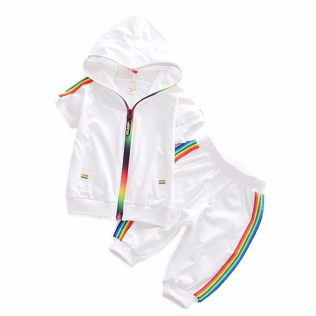 2021 Spring Baby Casual Tracksuit Children Boy Girl Cotton Zipper Jacket Pants 2Pcs/Sets Kids  Sport Suit Infant Clothing