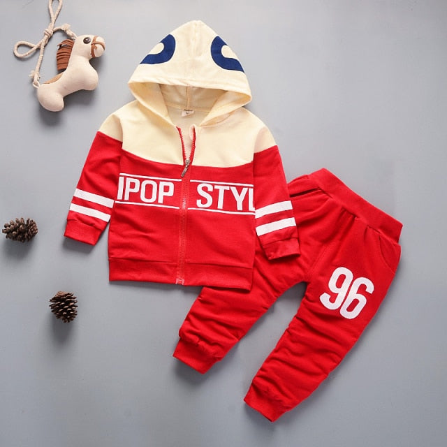 2021 Spring Baby Casual Tracksuit Children Boy Girl Cotton Zipper Jacket Pants 2Pcs/Sets Kids  Sport Suit Infant Clothing