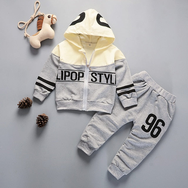 2021 Spring Baby Casual Tracksuit Children Boy Girl Cotton Zipper Jacket Pants 2Pcs/Sets Kids  Sport Suit Infant Clothing