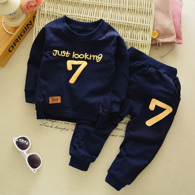 2021 Spring Baby Casual Tracksuit Children Boy Girl Cotton Zipper Jacket Pants 2Pcs/Sets Kids  Sport Suit Infant Clothing