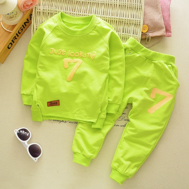 2021 Spring Baby Casual Tracksuit Children Boy Girl Cotton Zipper Jacket Pants 2Pcs/Sets Kids  Sport Suit Infant Clothing