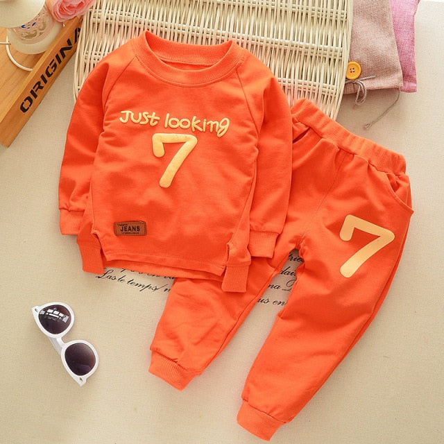 2021 Spring Baby Casual Tracksuit Children Boy Girl Cotton Zipper Jacket Pants 2Pcs/Sets Kids  Sport Suit Infant Clothing