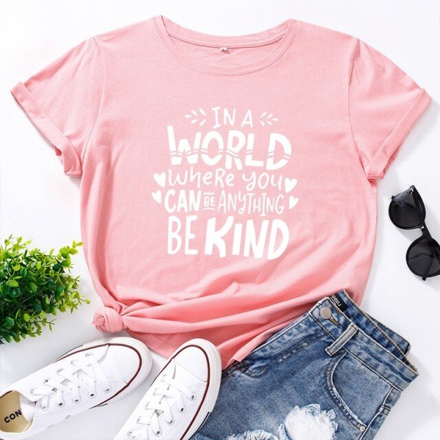 Summer Women T Shirt Cotton 5XL Plus Size Letters Print Short Sleeve O Neck Graphic Tees Tops Casual Tshirt Feminina