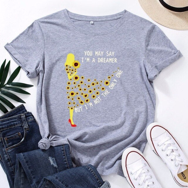 Summer Women T Shirt Cotton 5XL Plus Size Fashion Flowers Lady Print Short Sleeve Tops Graphic Tee Casual Woman Tshirts