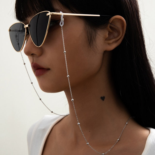 SHIXIN Simple Small Beads Landyard Neck Chain for Glasses Holder Trendy Sunglasses Chains Cord Lace Glasses Jewelry 2021 Fashion