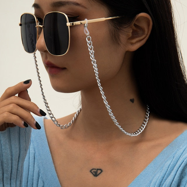 SHIXIN Simple Small Beads Landyard Neck Chain for Glasses Holder Trendy Sunglasses Chains Cord Lace Glasses Jewelry 2021 Fashion