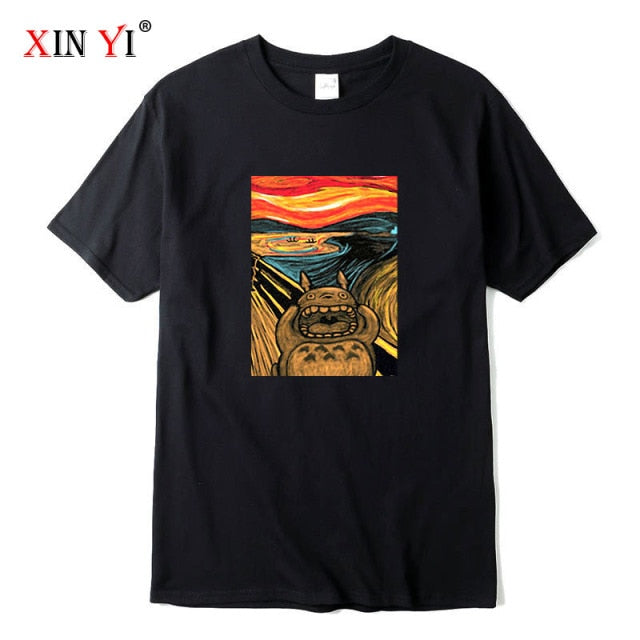 Men's High Quality 100% cotton Anime T-shirt print male tee tops