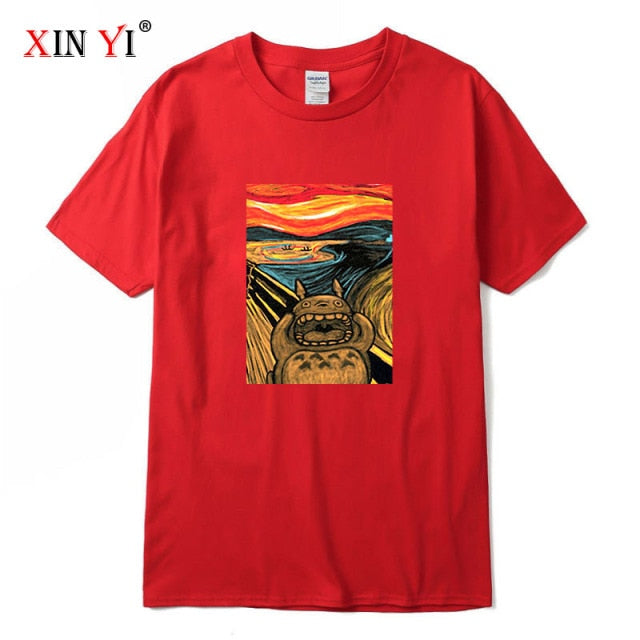 Men's High Quality 100% cotton Anime T-shirt print male tee tops