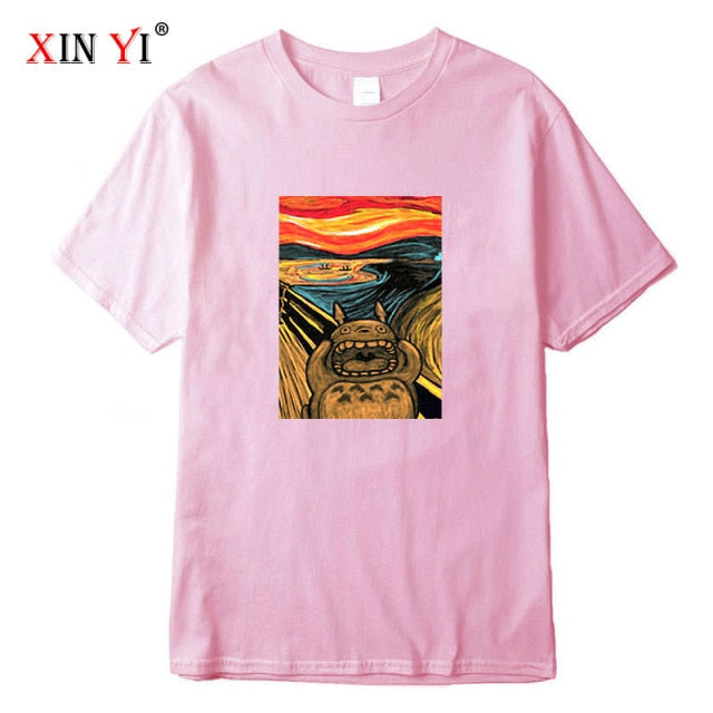 Men's High Quality 100% cotton Anime T-shirt print male tee tops