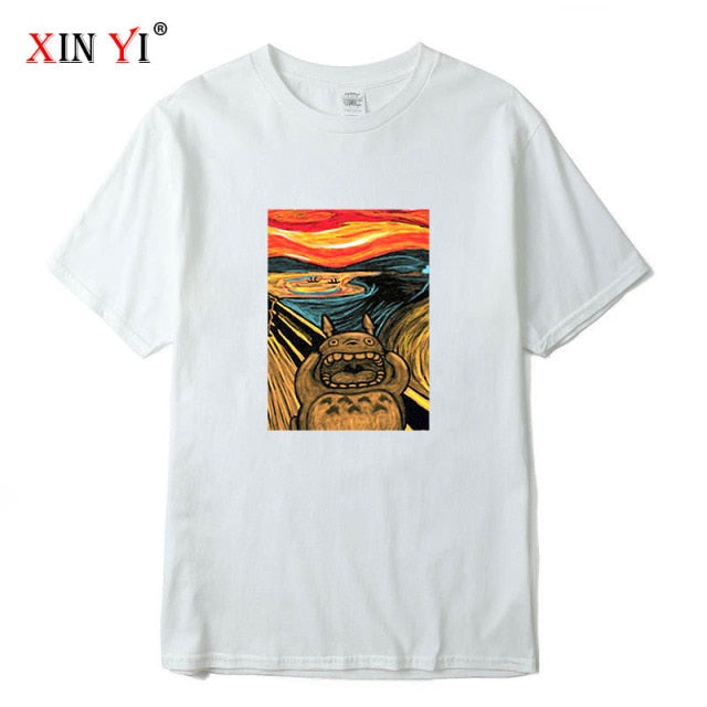 Men's High Quality 100% cotton Anime T-shirt print male tee tops