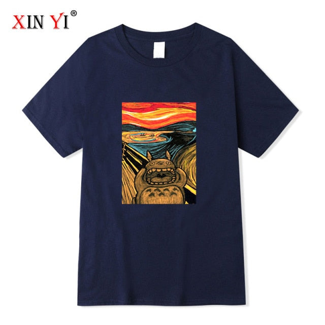 Men's High Quality 100% cotton Anime T-shirt print male tee tops