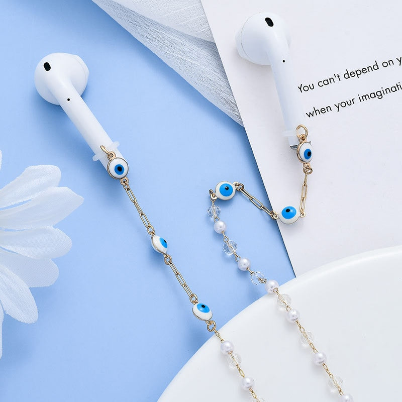 Anti-Lost Chains For AirPods Snake Imitation Pearl Glasses Lanyard Chain For Women Creative Metal Necklace Accessories Jewelry