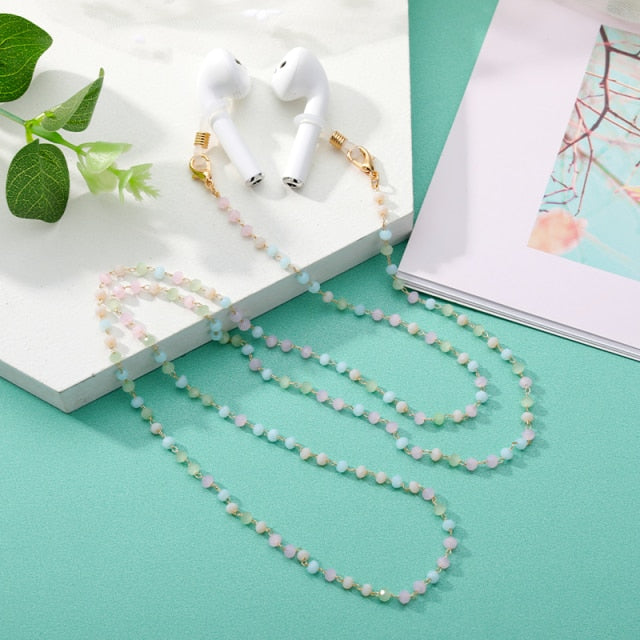 Anti-Lost Chains For AirPods Snake Imitation Pearl Glasses Lanyard Chain For Women Creative Metal Necklace Accessories Jewelry