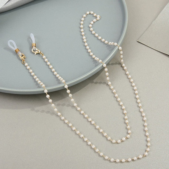 Anti-Lost Chains For AirPods Snake Imitation Pearl Glasses Lanyard Chain For Women Creative Metal Necklace Accessories Jewelry