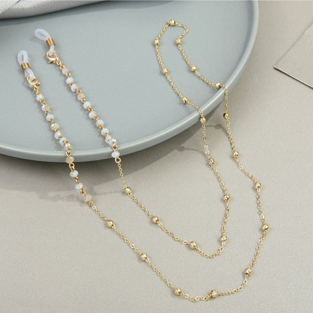 Anti-Lost Chains For AirPods Snake Imitation Pearl Glasses Lanyard Chain For Women Creative Metal Necklace Accessories Jewelry