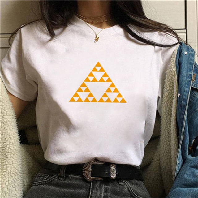 Beautiful Geometry Printed T Shirt Women 90s Graphic T-shirt Harajuku Tops Tee Cute Short Sleeve Animal Tshirt Female Tshirts