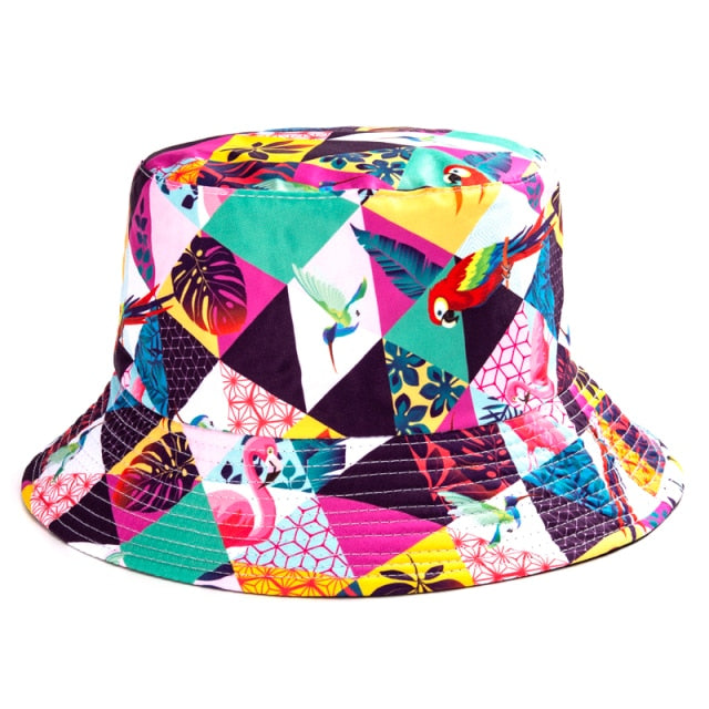 2021 Summer Cartoons Graffiti Bucket Hat For Women Men Outdoor Foldable Bob Fisherman Hat Girls Boys Gorros Panama eSun Hat