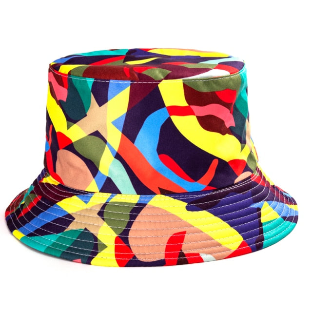 2021 Summer Cartoons Graffiti Bucket Hat For Women Men Outdoor Foldable Bob Fisherman Hat Girls Boys Gorros Panama eSun Hat