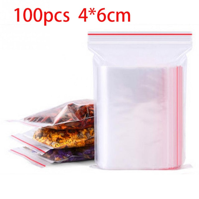 100pcs/pack Resealable Zip Lock Bags