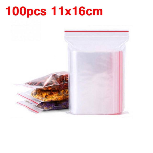 100pcs/pack Resealable Zip Lock Bags