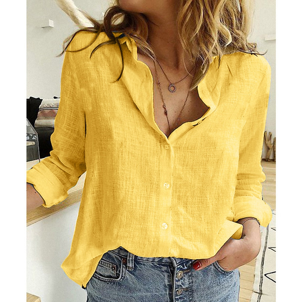 Leisure  Shirts Long Sleeve Oversized Shirt Womens Blouses