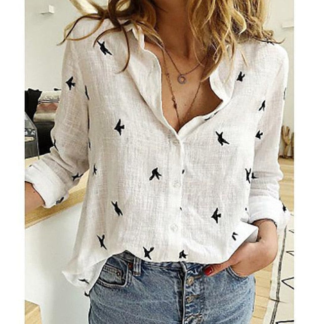 Leisure  Shirts Long Sleeve Oversized Shirt Womens Blouses